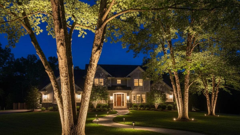 outdoor lighting downlighting example